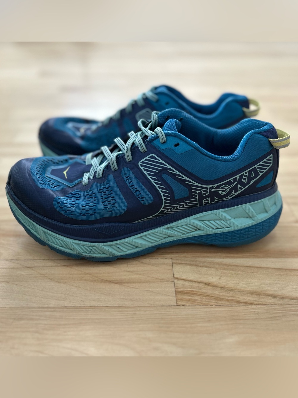 HOKA Stinson ATR 5 Trail Running Shoes Blue Teal Sz 10